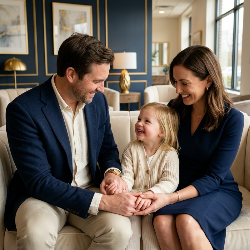 Parents with their young child
